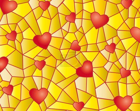 Illustration for Seamless texture with hearts, vector illustration - Royalty Free Image