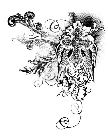 Illustration for Vector illustration of a vintage tattoo design - Royalty Free Image