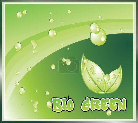 Illustration for Green leaves with text. - Royalty Free Image