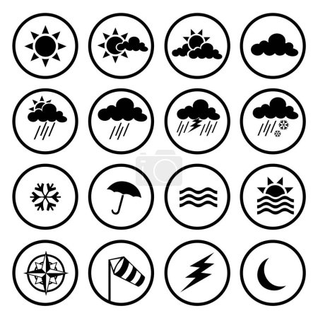 Illustration for Vector set of weather icons - Royalty Free Image