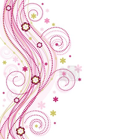 Illustration for Pink and white background with floral elements - Royalty Free Image