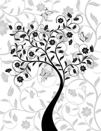 Illustration for Vector floral background with flowers. - Royalty Free Image