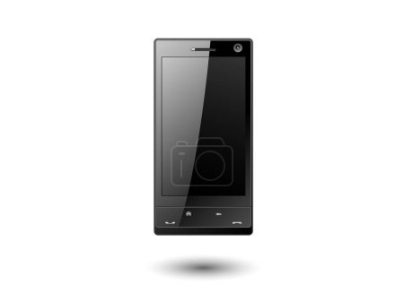 Ilustración de Smartphone negro con pantalla en blanco - Imagen libre de derechos