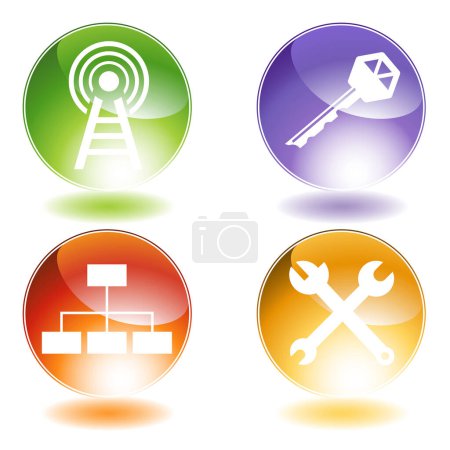 Illustration for Set of colorful 3 d icons - Royalty Free Image