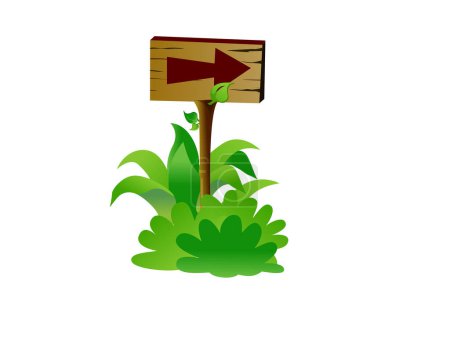 Ilustración de Ilustración vectorial de árbol verde con flecha - Imagen libre de derechos