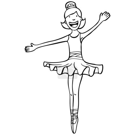 Illustration for Young woman with ballet character - Royalty Free Image