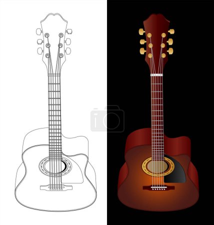 Illustration for Guitar and acoustic guitar - Royalty Free Image