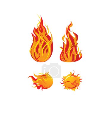Illustration for Fire flame icon set. vector illustration. - Royalty Free Image