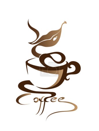 Illustration for Vector coffee cup logo design template - Royalty Free Image