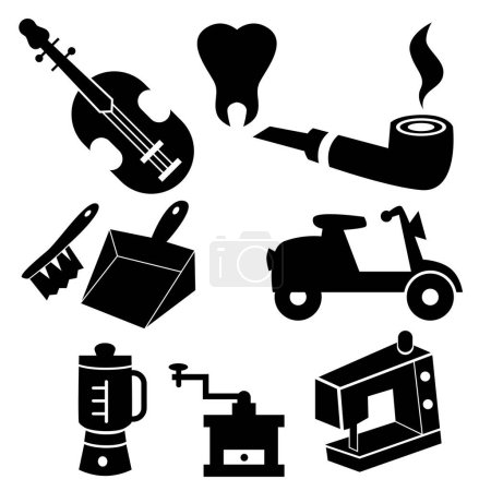Illustration for Set of musical instruments icons - Royalty Free Image