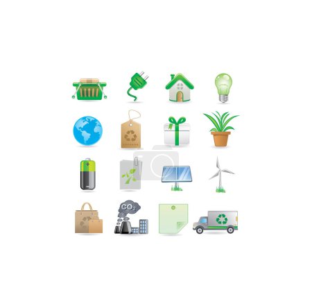 Ilustración de Ecología y medio ambiente iconos - Imagen libre de derechos