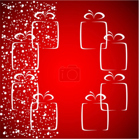 Illustration for Red christmas background with white snowflakes - Royalty Free Image