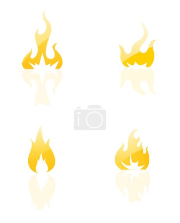 Ilustración de Conjunto de icono de fuego. vector - Imagen libre de derechos