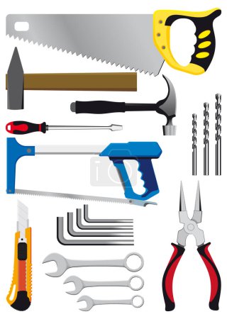 Illustration for Set of tools and tools - Royalty Free Image