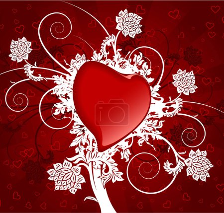 Ilustración de Fondo de San Valentín 's con corazones rojos - Imagen libre de derechos