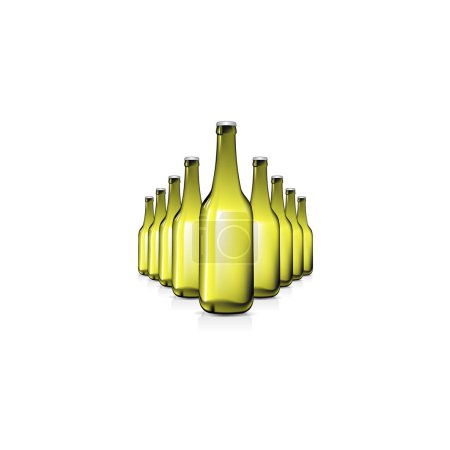 Téléchargez les illustrations : Illustration vectorielle de bouteilles de vin. - en licence libre de droit