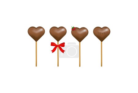 Téléchargez les illustrations : Bonbons au chocolat en forme de coeur - en licence libre de droit