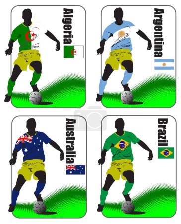 Illustration for Set of soccer football world championship 2 0 1 8 in brazil. - Royalty Free Image