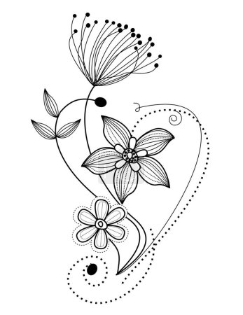 Illustration for Abstract flower on white background. vector illustration - Royalty Free Image