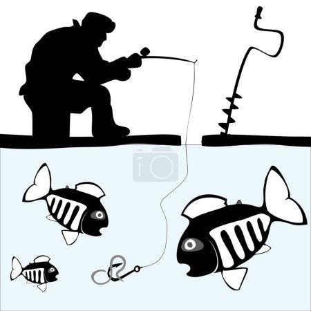 Téléchargez les illustrations : Illustration de la pêche sur fond blanc - en licence libre de droit