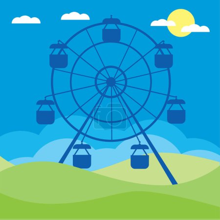 Illustration for Ferris wheel vector illustration - Royalty Free Image