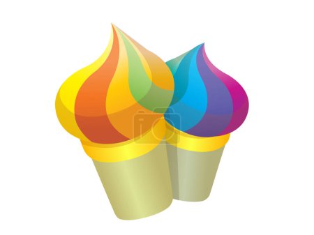 Illustration for Ice cream icon, cartoon style - Royalty Free Image