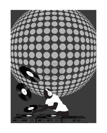 Ilustración de Disco de vinilo con fondo negro - Imagen libre de derechos