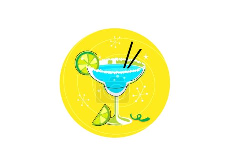 Ilustración de Cóctel con limón y lima - Imagen libre de derechos