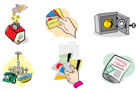 Illustration for Set of universal icons with copy space - Royalty Free Image