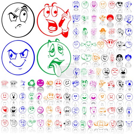 Illustration for Set of emoticon icons - Royalty Free Image