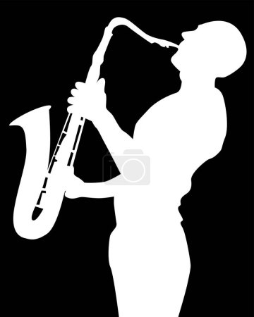 Illustration for Silhouette of the musician. vector illustration - Royalty Free Image