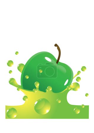 Ilustración de Icono de manzana verde vector - Imagen libre de derechos