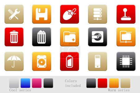 Ilustración de Vector conjunto de iconos simples. iconos de color. - Imagen libre de derechos