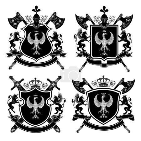 Illustration for Heraldic coat of arms vector illustration - Royalty Free Image