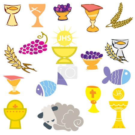 Illustration for Vector illustration of religion and faith symbols - Royalty Free Image