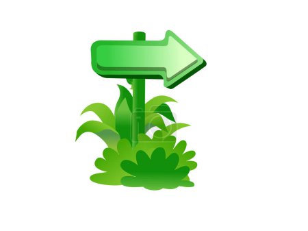 Illustration for Green arrow with green plant - Royalty Free Image