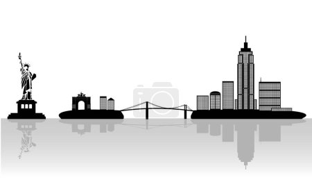 Illustration for Vector illustration of a city with a white background - Royalty Free Image