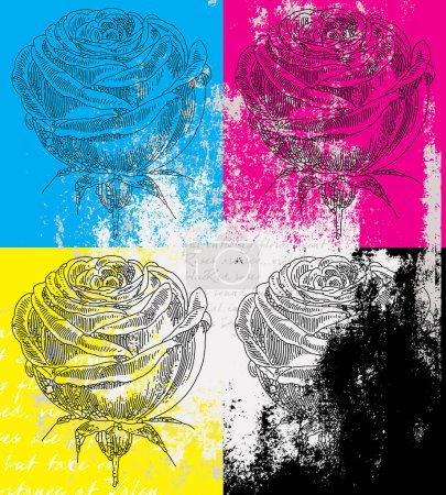Ilustración de Flores de rosas, ilustración vectorial - Imagen libre de derechos