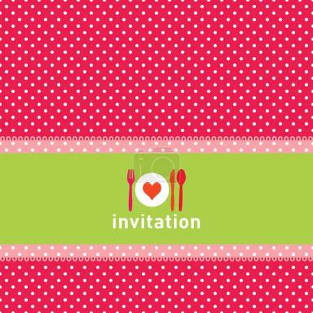 Illustration for Invitation card with heart shape - Royalty Free Image