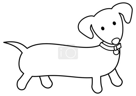 Illustration for Cute cartoon dog, isolated on white background - Royalty Free Image