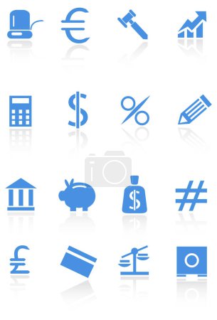 Illustration for Currency icons on white background. - Royalty Free Image