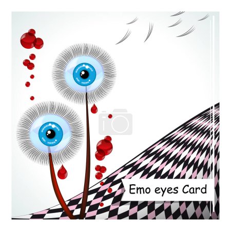Illustration for Emo eyes card, vector illustration simple design - Royalty Free Image