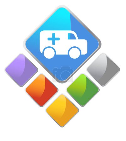 Ilustración de Botones web de seguro de coche. vector colorido ilustración. - Imagen libre de derechos