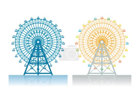 Illustration for Ferris wheel amusement park - Royalty Free Image