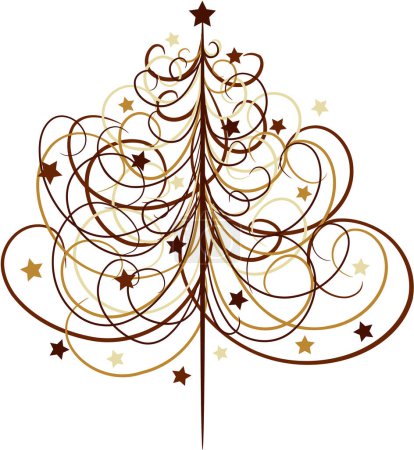 Illustration for Vector christmas tree on a white background - Royalty Free Image