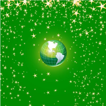 Illustration for Green planet earth background - Royalty Free Image