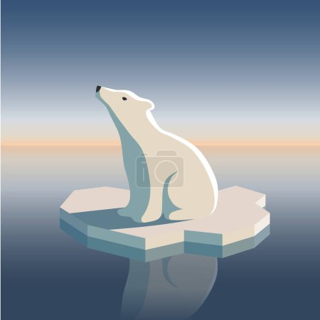 Illustration for Polar bear in the water - Royalty Free Image