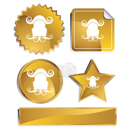 Ilustración de Estrella dorada con icono de sello - Imagen libre de derechos