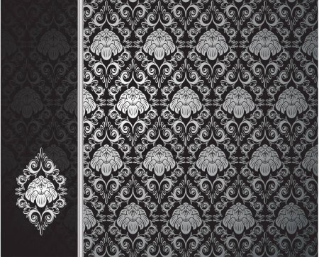 Illustration for Seamless wallpaper with black and white pattern. vintage background. vector illustration - Royalty Free Image