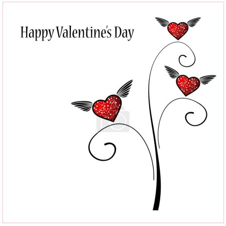 Ilustración de Tarjeta de felicitación del día de San Valentín, ilustración vectorial - Imagen libre de derechos